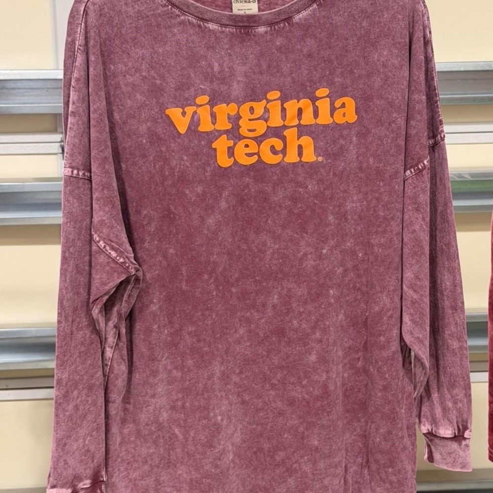 Virginia Tech faded-style and soft feeling chicka-d long sleeve